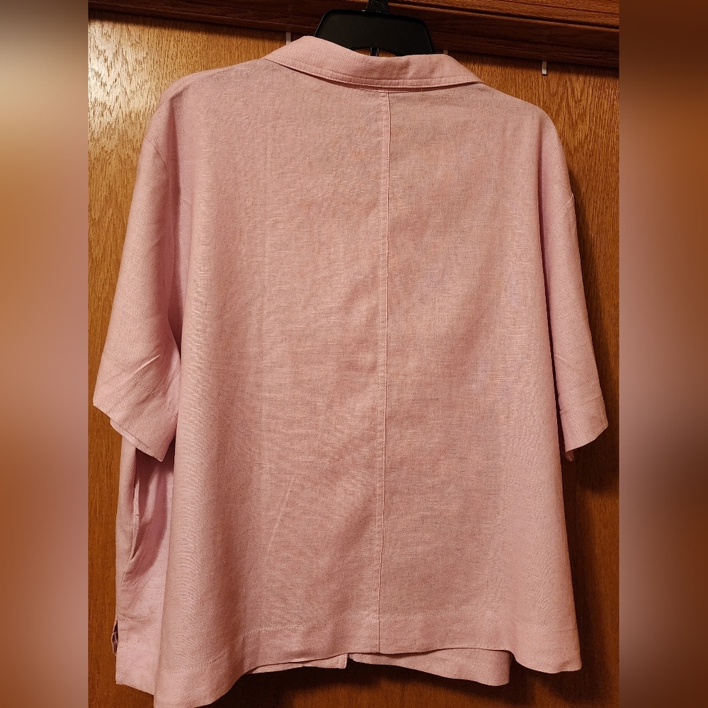 Buffalo David Bitton Light Pink Womans  Short Sleeve Shirt XXL. NWT. - Picture 4 of 6